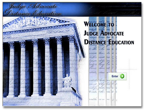 Screenshot of JADE, Judge Advocate Distance Education website